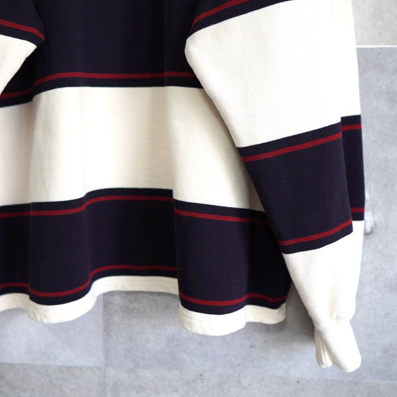 Logo Design Stripe Collar Sweatshirt - NEWSED