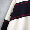 Logo Design Stripe Collar Sweatshirt