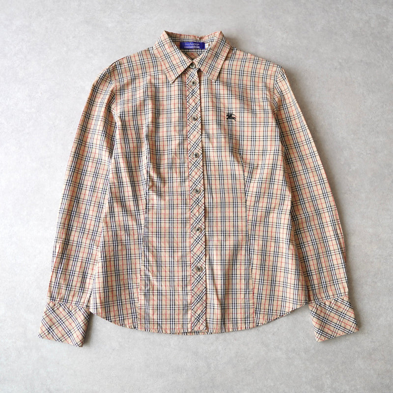 Logo embroidere burberry checked shirt - NEWSED