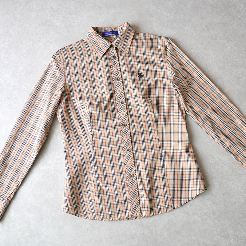 Logo embroidere burberry checked shirt - NEWSED