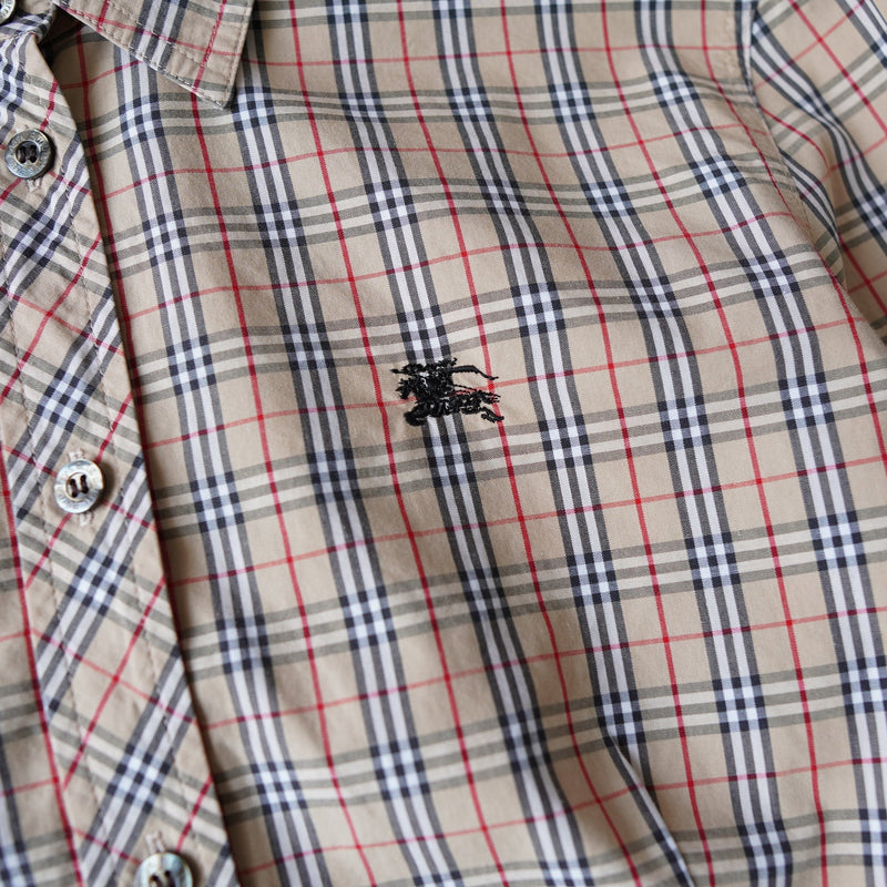 Logo embroidere burberry checked shirt - NEWSED