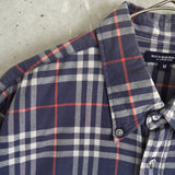 Logo embroidered burberry check shirt - NEWSED