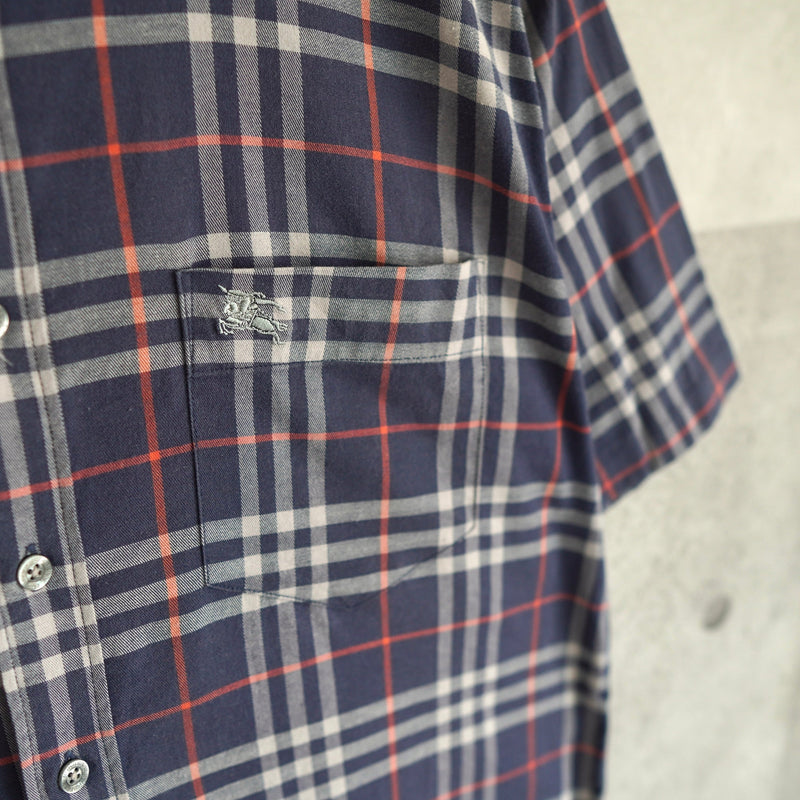 Logo embroidered burberry check shirt - NEWSED