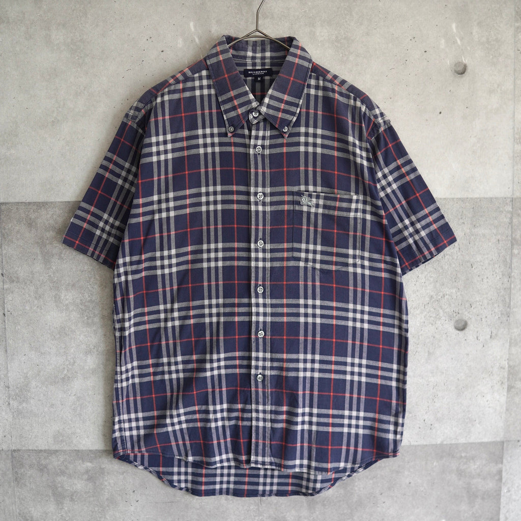 Logo embroidered burberry check shirt