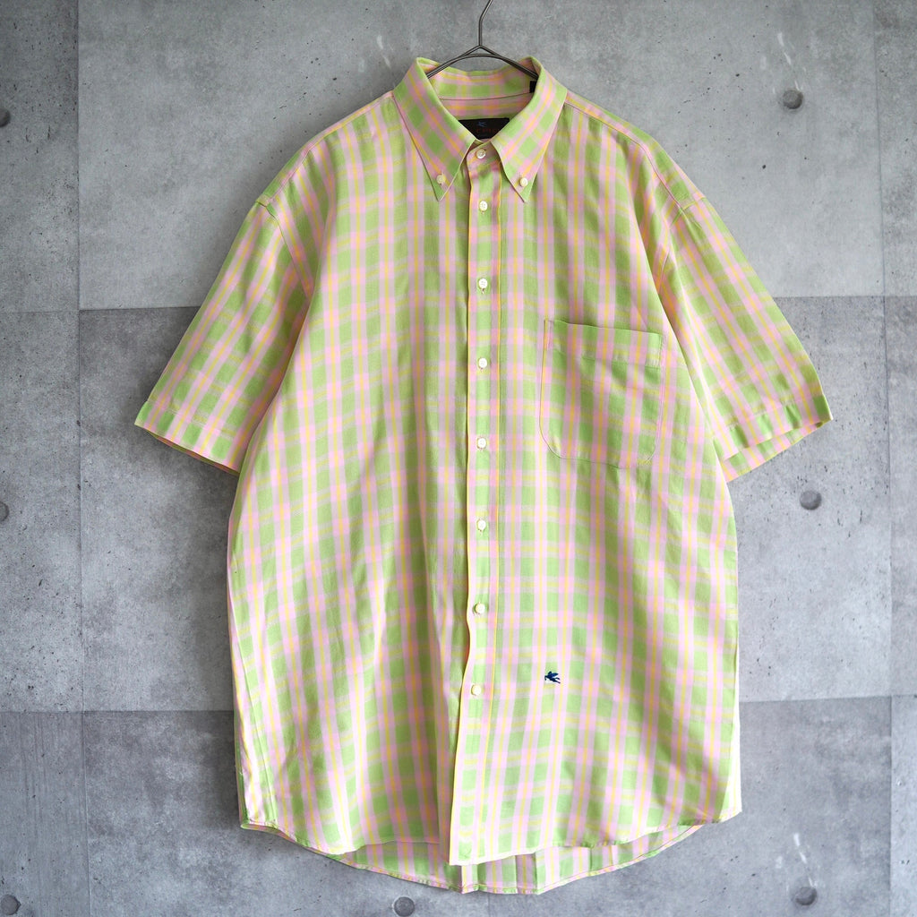 Logo embroidered check shirt｜Made in Italy