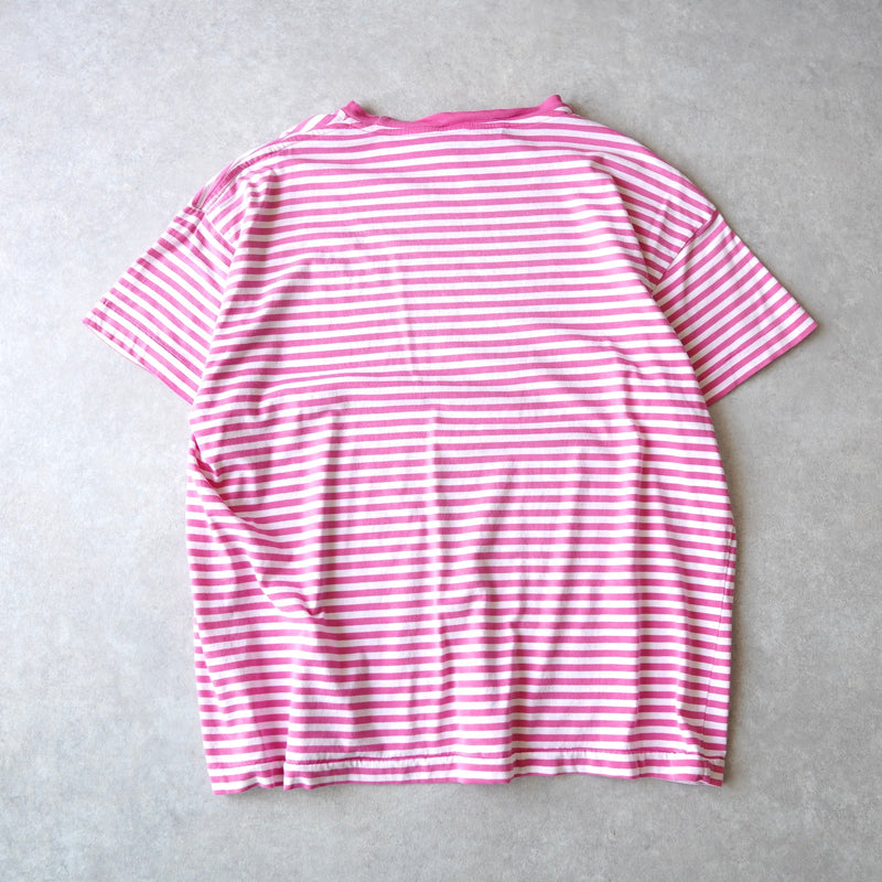 Logo embroidered striped tee shirt - NEWSED