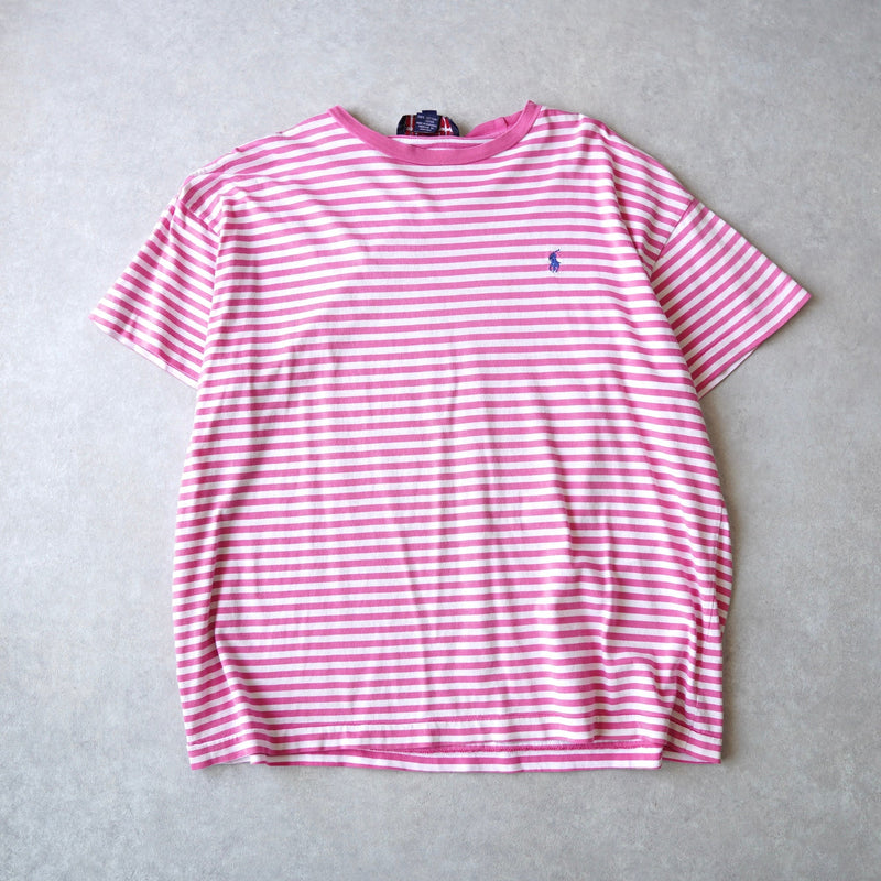 Logo embroidered striped tee shirt - NEWSED