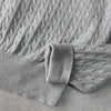 Logo Embroidery Cable Knit Collar Sweater
