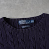 Logo Embroidery Cable Knit Sweater