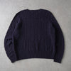 Logo Embroidery Cable Knit Sweater