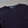 Logo Embroidery Cable Knit Sweater