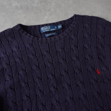 Logo Embroidery Cable Knit Sweater - NEWSED