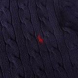 Logo Embroidery Cable Knit Sweater - NEWSED