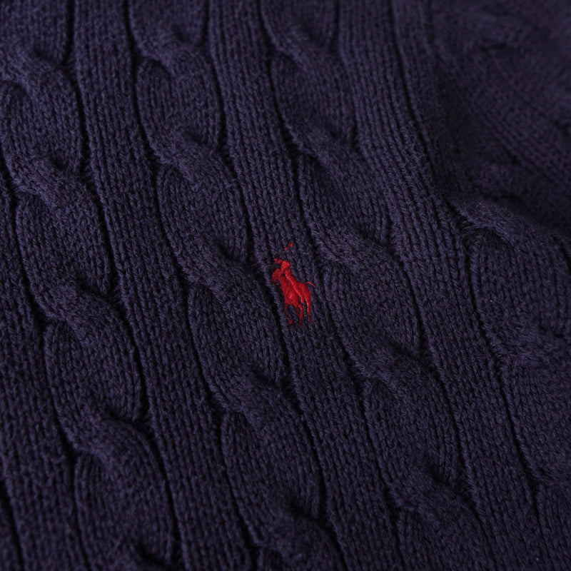 Logo Embroidery Cable Knit Sweater - NEWSED