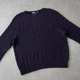 Logo Embroidery Cable Knit Sweater - NEWSED