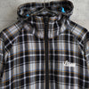 Logo Embroidery Check Zip-up Hooded Jacket
