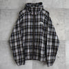 Logo Embroidery Check Zip-up Hooded Jacket