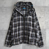 Logo Embroidery Check Zip-up Hooded Jacket