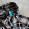 Logo Embroidery Check Zip-up Hooded Jacket