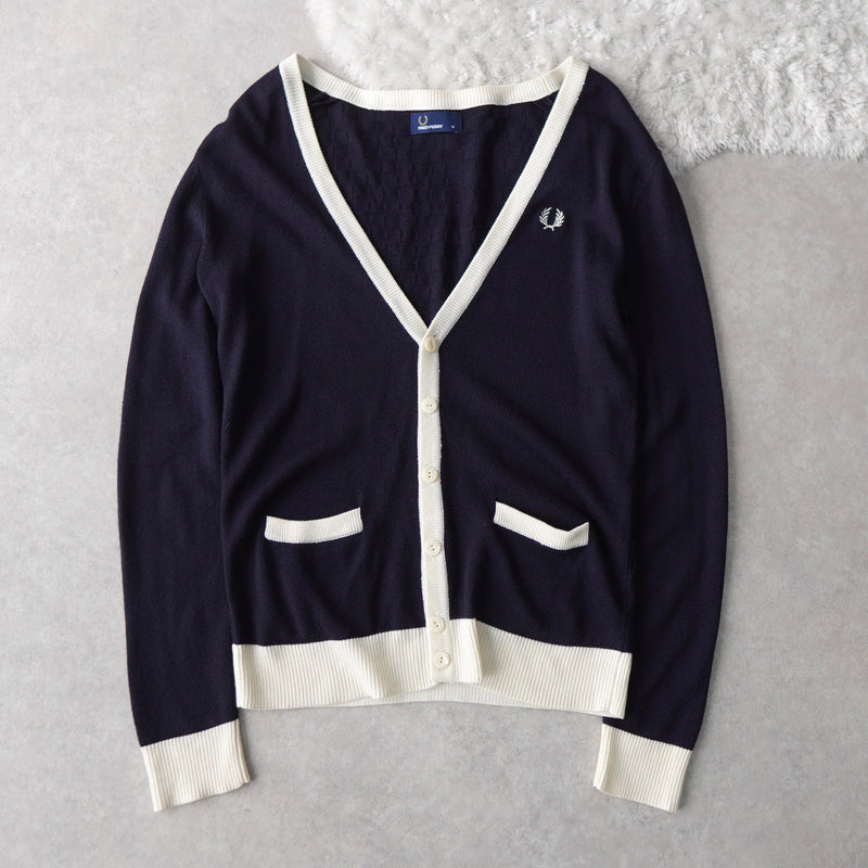 Logo Embroidery Elbow Patch Cardigan - NEWSED