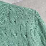 Logo Embroidery Half - zip Cable Knit Sweater - NEWSED