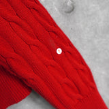 Logo Embroidery Half - zip Cable Knit Sweater - NEWSED