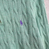 Logo Embroidery Half-zip Cable Knit Sweater