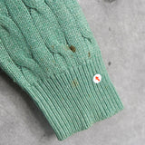 Logo Embroidery Half - zip Cable Knit Sweater - NEWSED