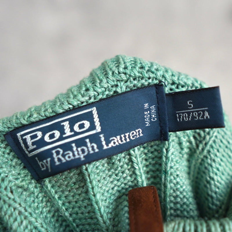 Logo Embroidery Half - zip Cable Knit Sweater - NEWSED