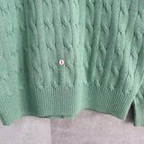 Logo Embroidery Half - zip Cable Knit Sweater - NEWSED