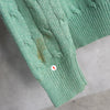 Logo Embroidery Half-zip Cable Knit Sweater