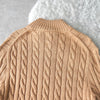 Logo Embroidery Half-zip Cable Sweater