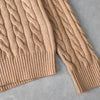 Logo Embroidery Half-zip Cable Sweater