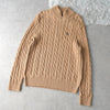 Logo Embroidery Half-zip Cable Sweater