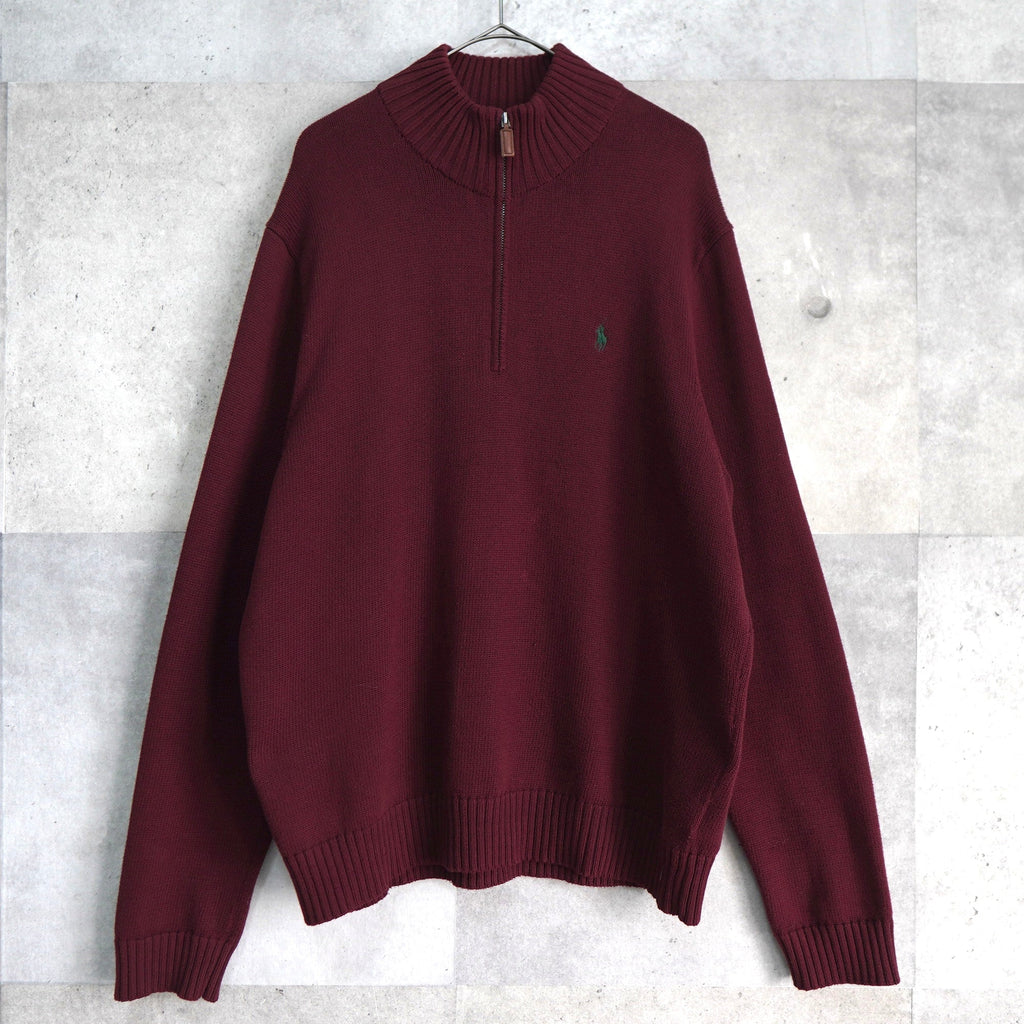 Logo Embroidery Half-zip Sweater