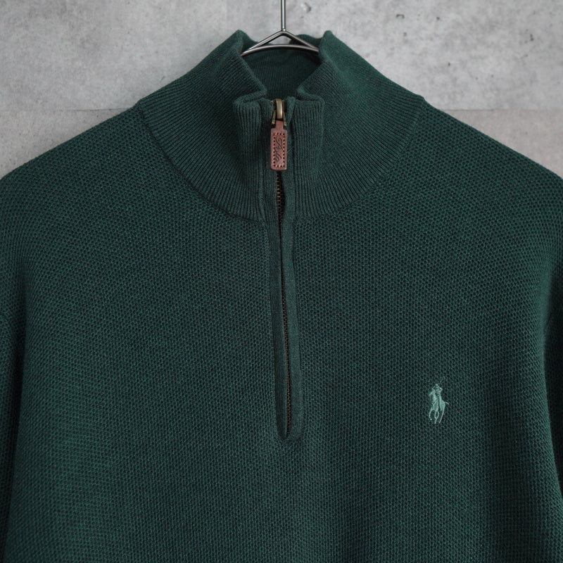 Logo Embroidery Half - zip Sweater - NEWSED