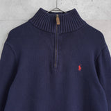 Logo Embroidery Half - zip Sweater - NEWSED