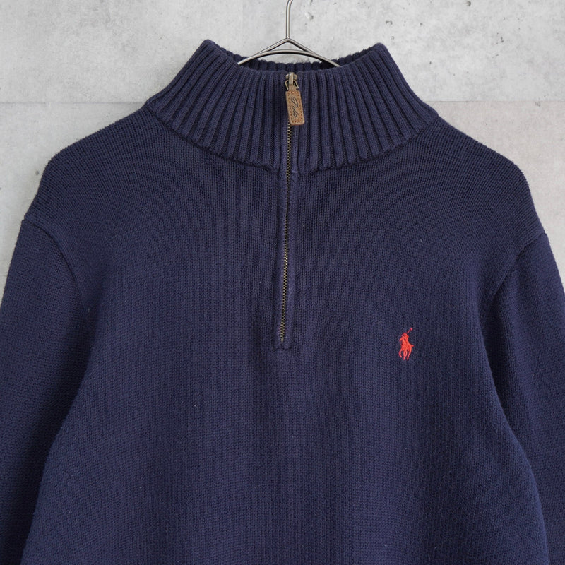 Logo Embroidery Half - zip Sweater - NEWSED