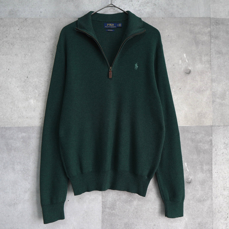Logo Embroidery Half - zip Sweater - NEWSED