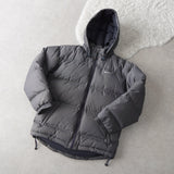 Logo Embroidery Hooded Down Jacket - NEWSED