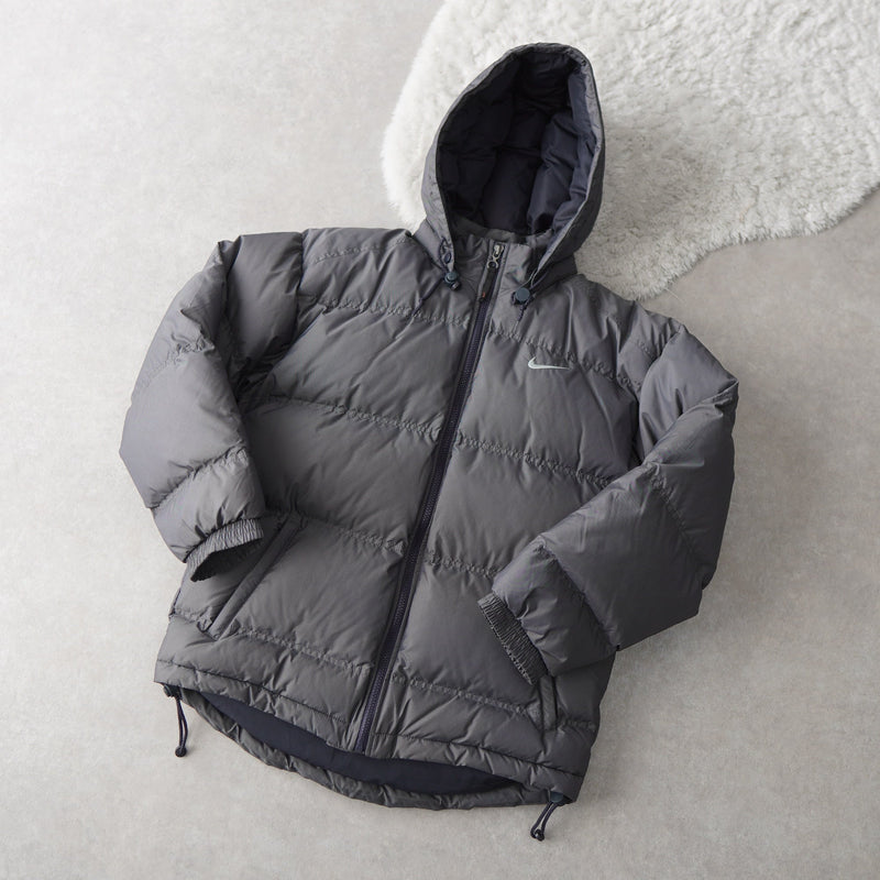 Logo Embroidery Hooded Down Jacket - NEWSED