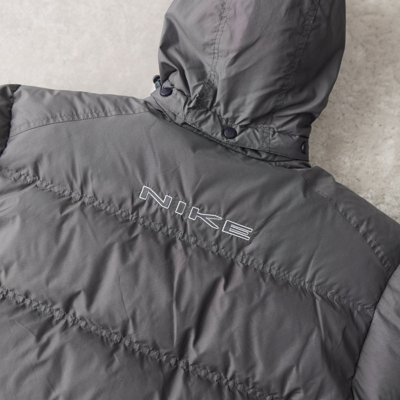 Logo Embroidery Hooded Down Jacket - NEWSED