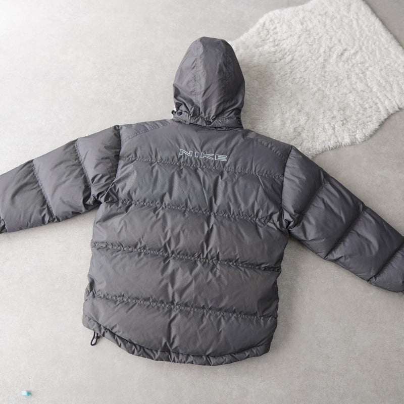 Logo Embroidery Hooded Down Jacket - NEWSED