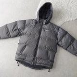 Logo Embroidery Hooded Down Jacket - NEWSED