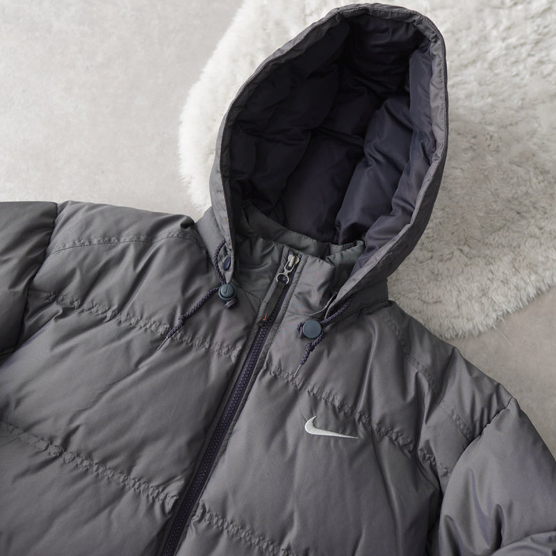 Logo Embroidery Hooded Down Jacket - NEWSED