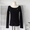Logo Embroidery Long Sleeve Top