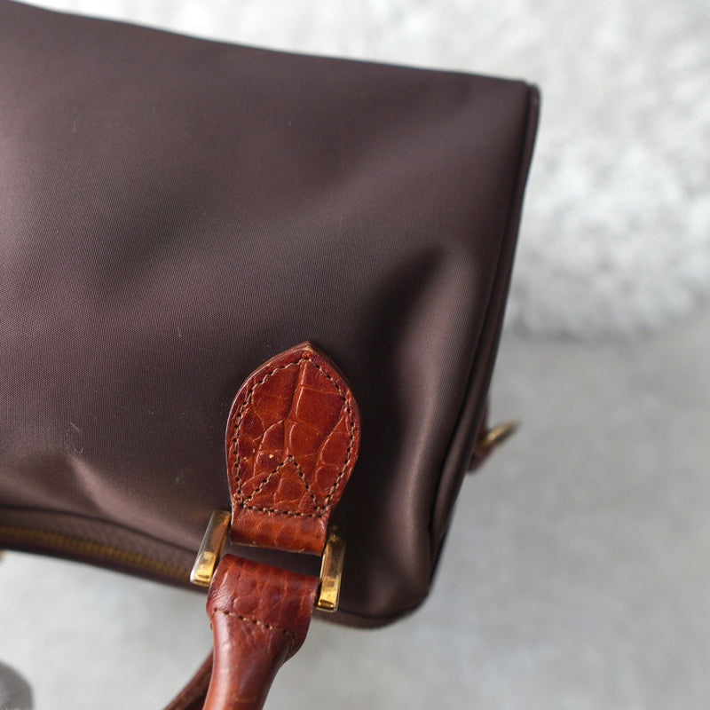 Logo Embroidery Nylon Mini Boston Bag - NEWSED