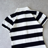 Logo Embroidery Puff Sleeve Polo Shirt - NEWSED