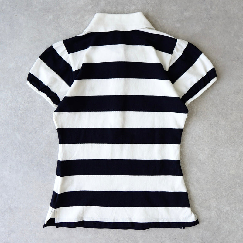 Logo Embroidery Puff Sleeve Polo Shirt - NEWSED