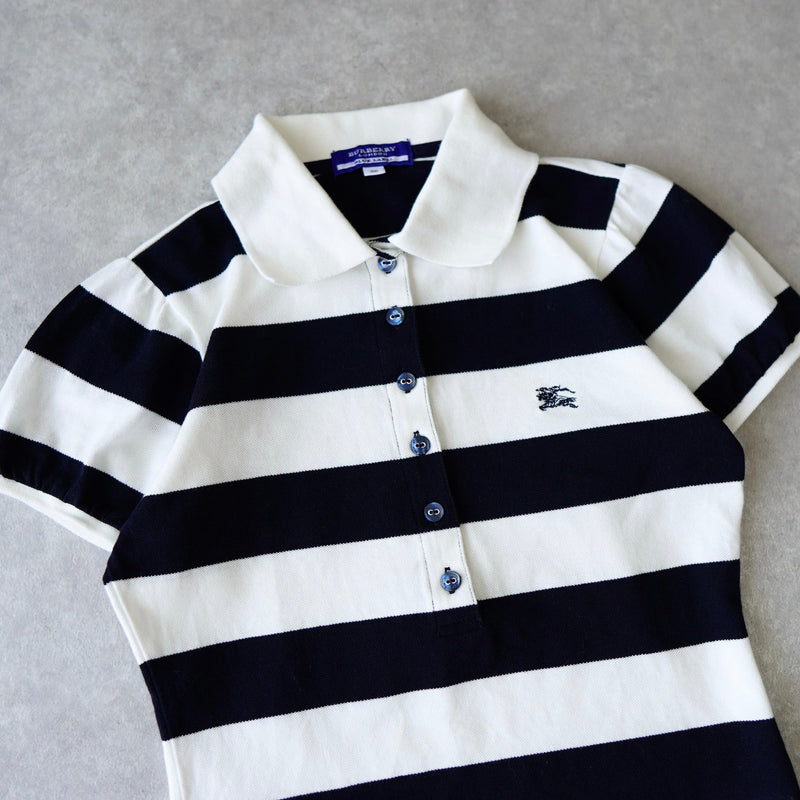 Logo Embroidery Puff Sleeve Polo Shirt - NEWSED